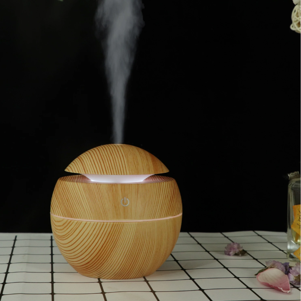 Mini humidificateur portable en grain de bois, diffuseur de brume, 130ml