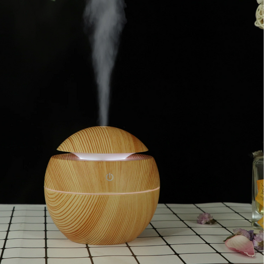 Mini humidificateur portable en grain de bois, diffuseur de brume, 130ml